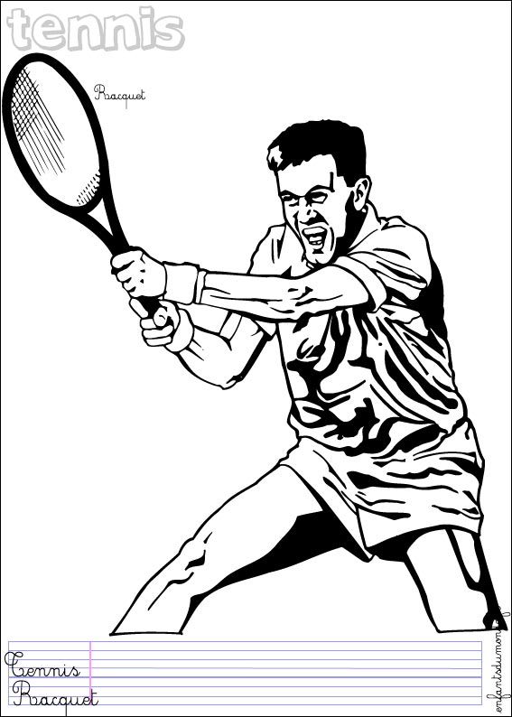 coloriage tennis 3